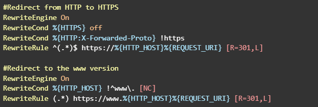 Redirecionamentos em arquivos de configuração do servidor Web