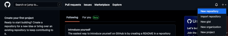 Cree un repositorio en GitHub.
