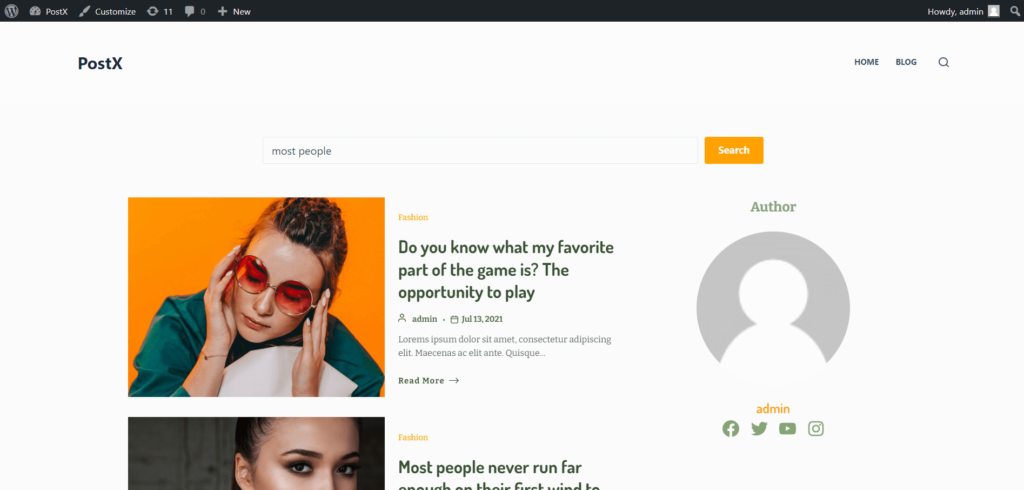 如何创建 WordPress 搜索结果页面模板 10 PostX Search Result Page