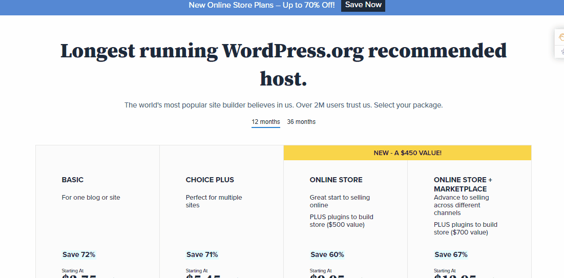 Цены и планы на хостинг веб-сайтов Bluehost - Как создать веб-сайт WordPress бесплатно