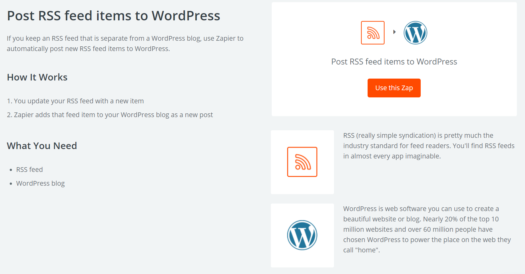 RSSフィード統合Zap。