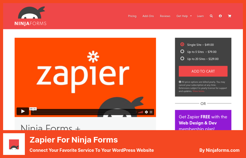 Zapier dla wtyczki Ninja Forms — podłącz swoją ulubioną usługę do swojej witryny WordPress