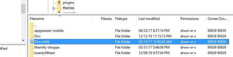 Uma pasta de tema infantil Divi.