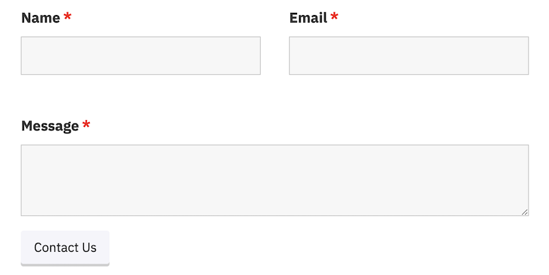 Formulario de contacto solo con etiquetas