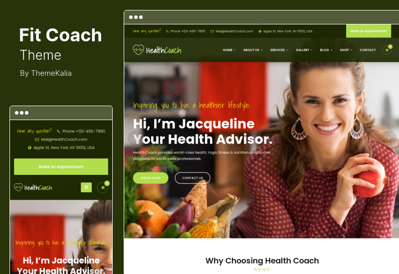 Thème Fit Coach - Thème WordPress pour la santé, le yoga et le style de vie