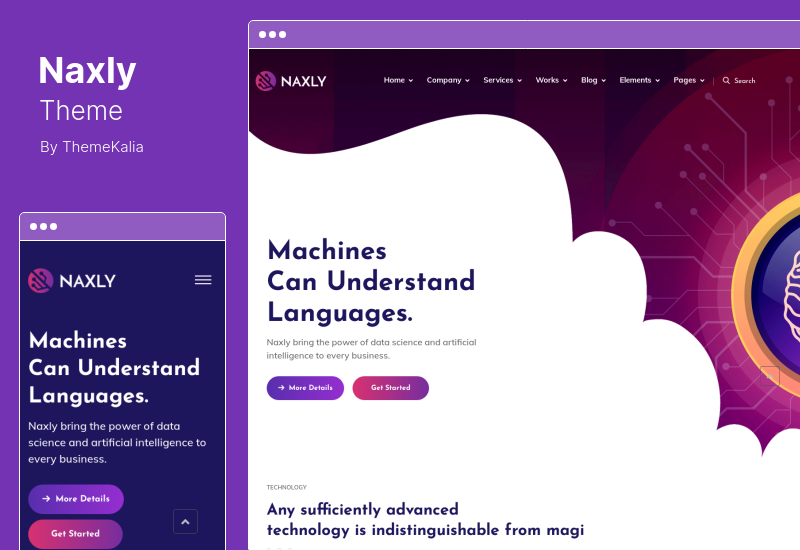 Naxly 테마 - 데이터 과학 및 분석 WordPress 테마