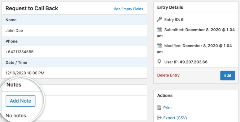 Adicionar notas em wpforms