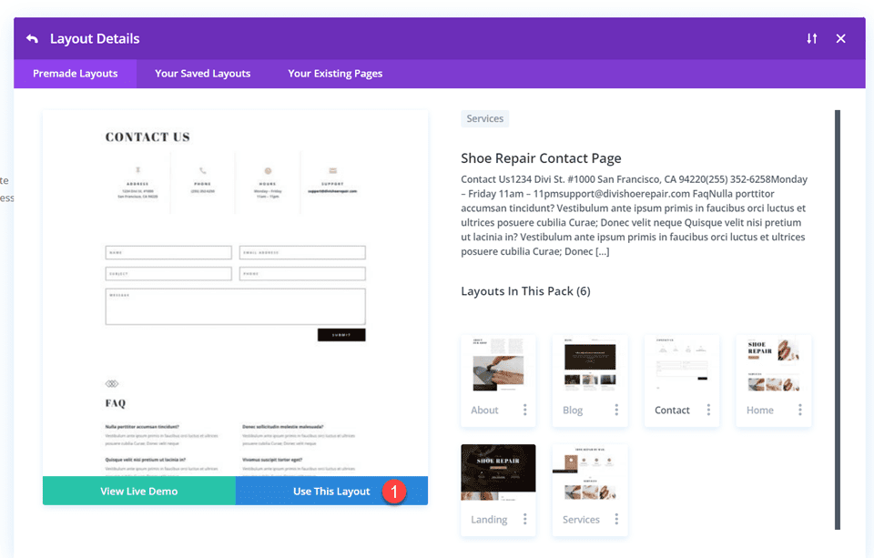 تخطيطات نموذج جهة اتصال Divi مع تخطيط الحقول المضمنة والعرض الكامل استخدم التخطيط