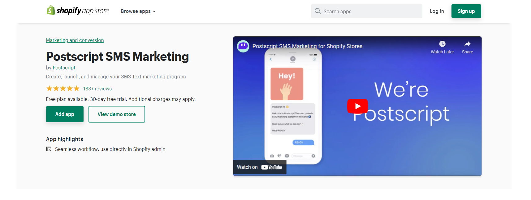 Marketing par SMS postscript - marketing par SMS de Shopify