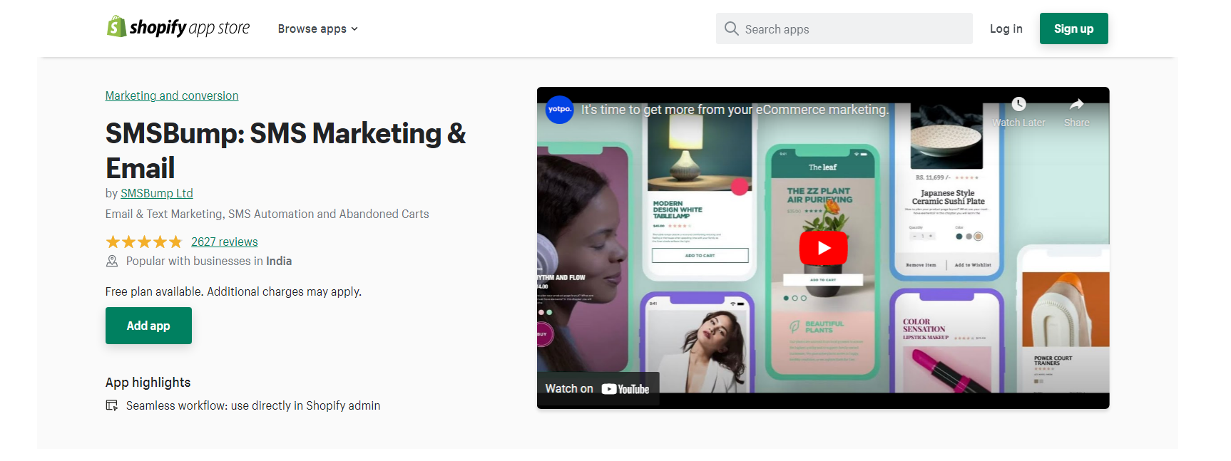 SMSBumo - marketing par SMS de shopify