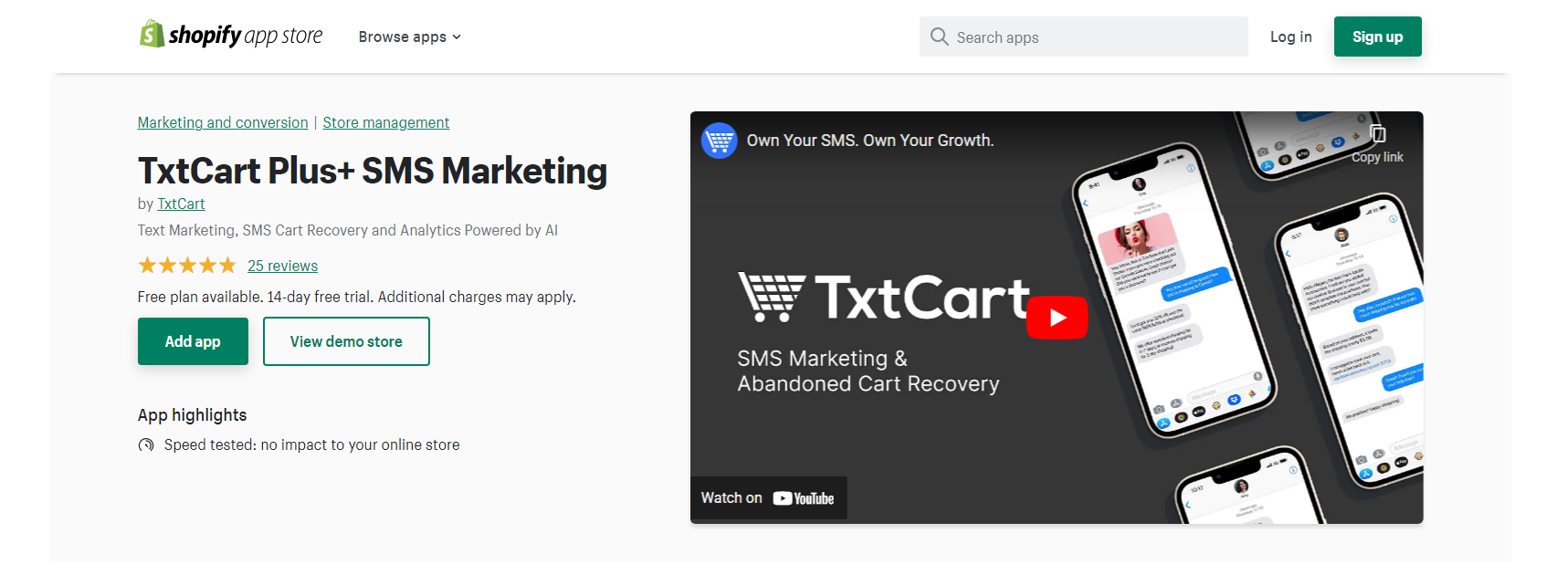 TxtCart Plus - Shopify marketing par SMS