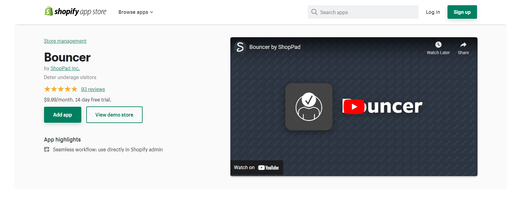Bouncer - Verifikasi usia Shopify