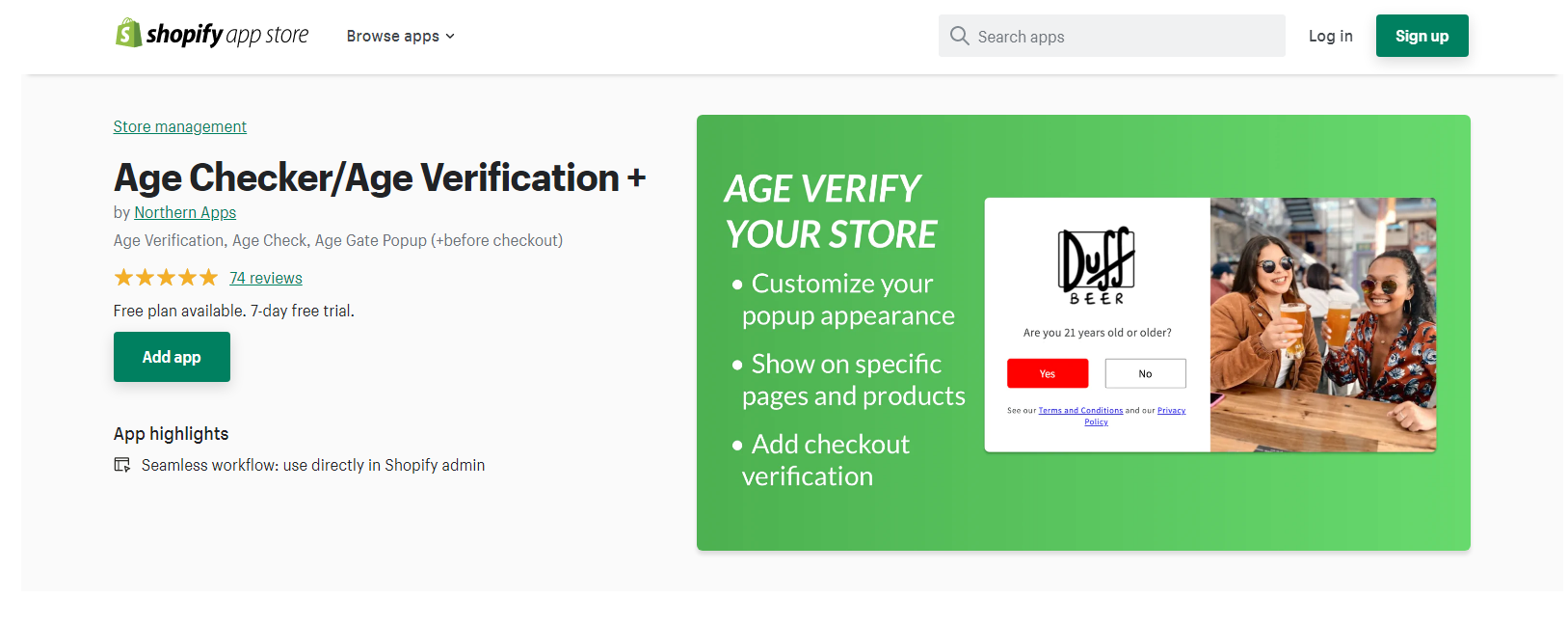 Verifikasi usia Shopify