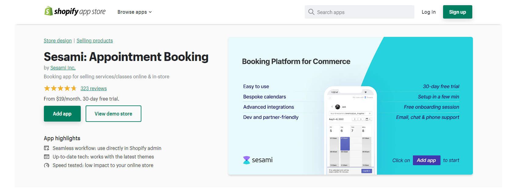 Sesami - sistem pemesanan Shopify