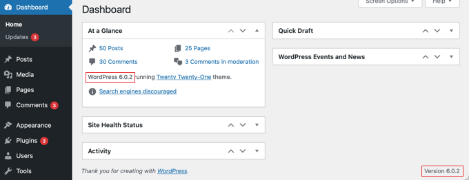 Comment vérifier votre version de WordPress