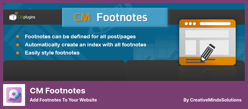 CM Footnotes Plugin - Ajoutez des notes de bas de page à votre site Web