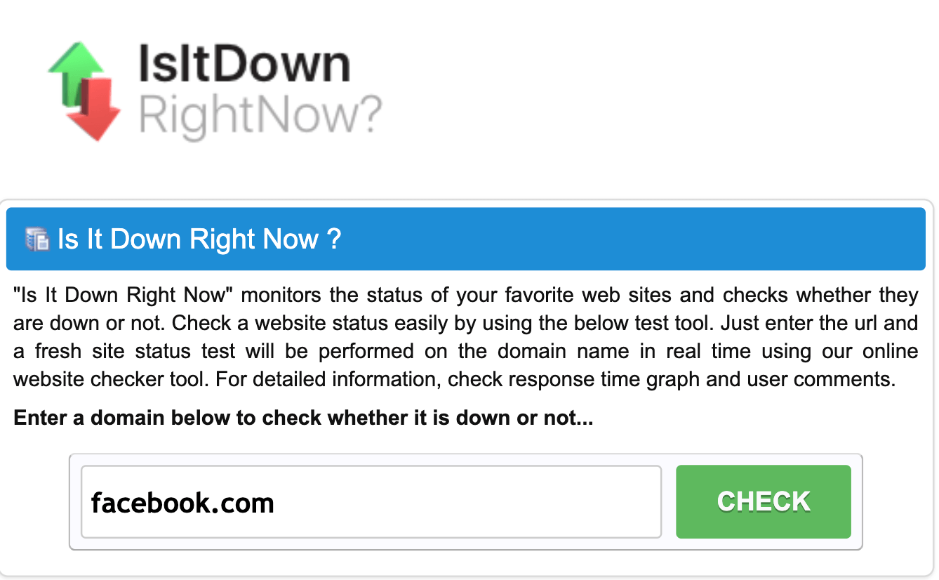 Serviço de pesquisa de sites IsItDown