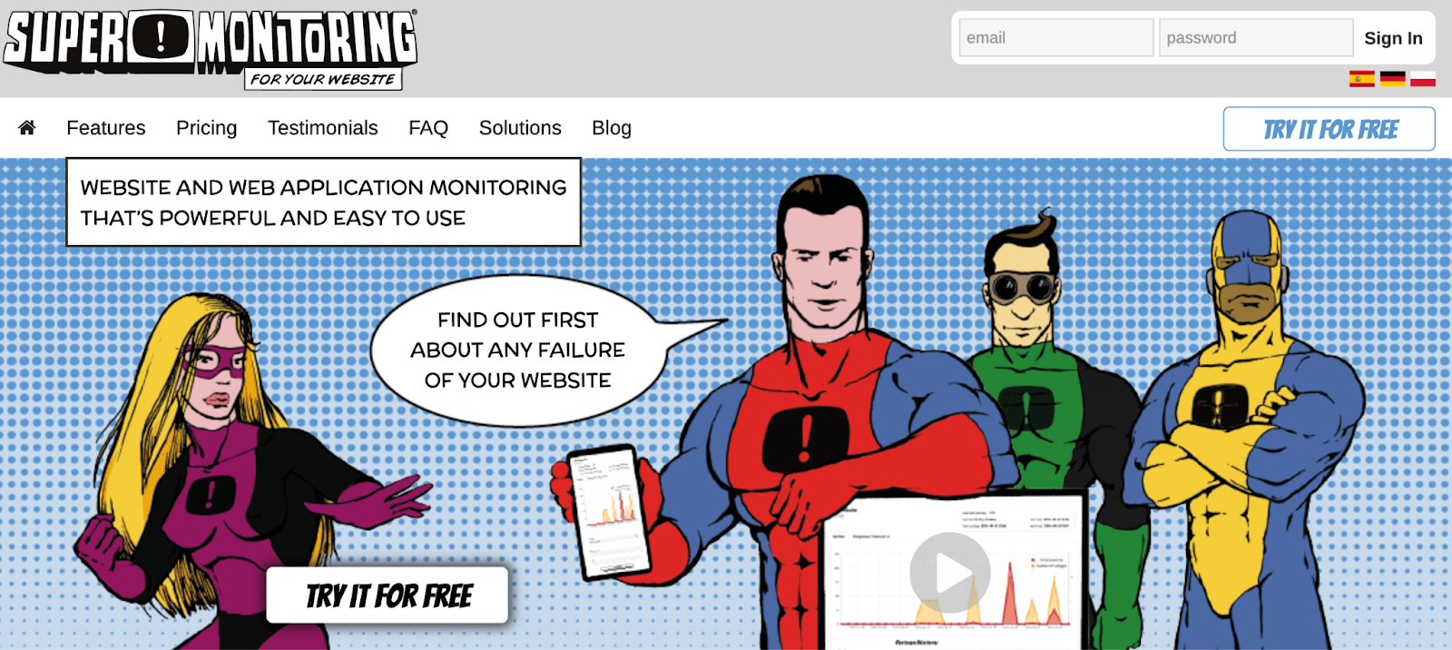 Imagem Super Monitoramento com desenhos de super-heróis