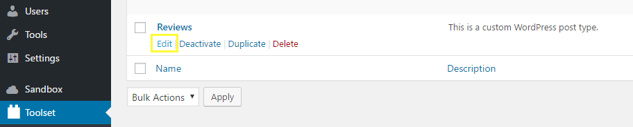 編輯您的自定義帖子類型。