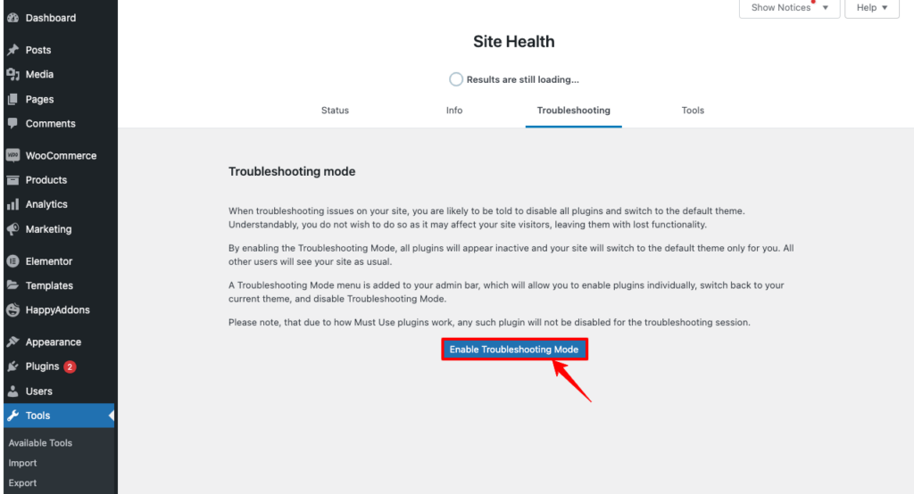 كيفية التحقق من تعارض البرنامج المساعد في ووردبريس (طريقتان سهلتان) 13 Troubleshoot the Health of Your WordPress Site