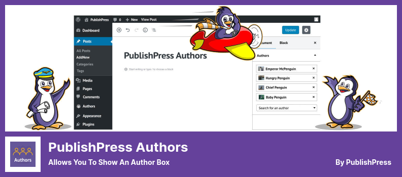 Plugin de autores do PublishPress - permite que você mostre uma caixa de autor