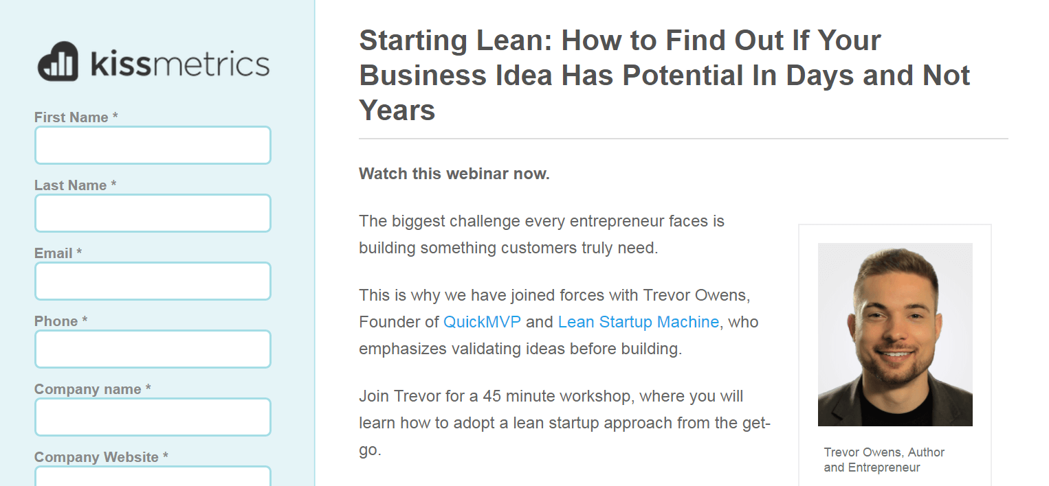 Kissmetrics 網絡研討會。