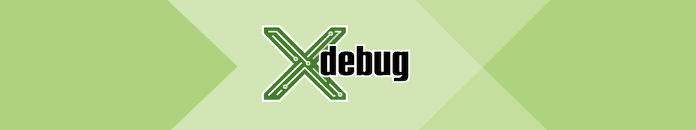 显示 Xdebug 徽标的绿色分层背景,带有绿色的“X”。