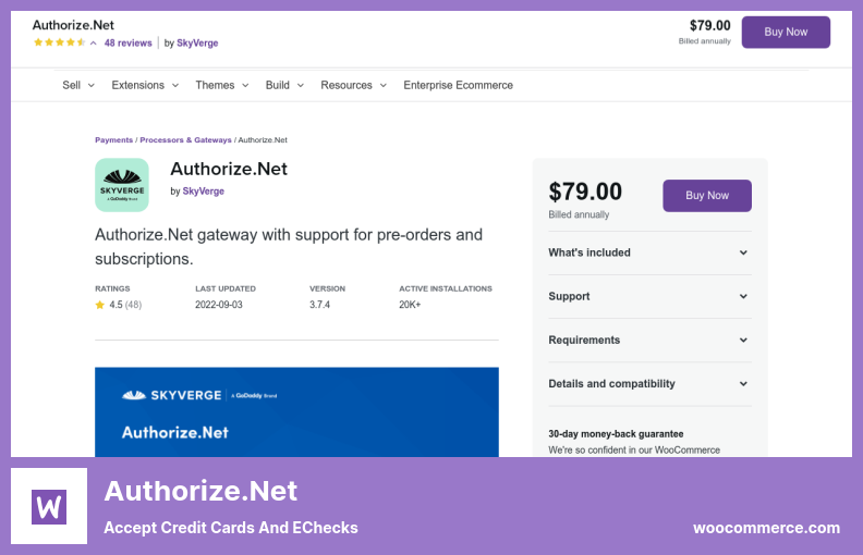 ปลั๊กอิน Authorize.Net - รับบัตรเครดิตและ eChecks