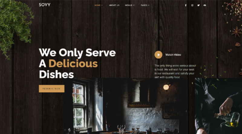 5 Template Restoran WordPress Terbaik 6 Sovy WordPress Theme