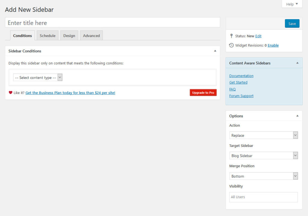添加帶有內容感知側邊欄插件的新側邊欄