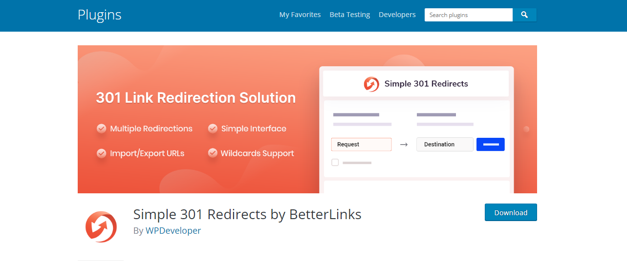 Simplu 301 - Pluginuri de redirecționare WordPress
