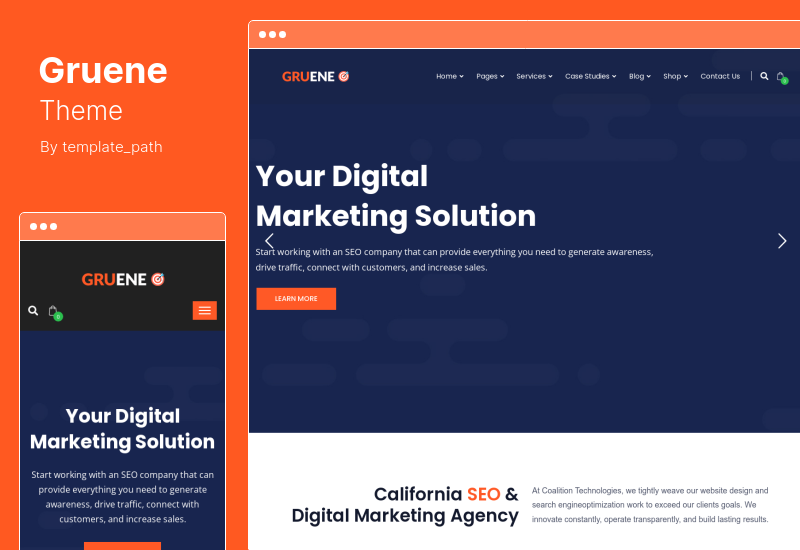 Gruene Teması - Dijital Pazarlama WordPress Teması