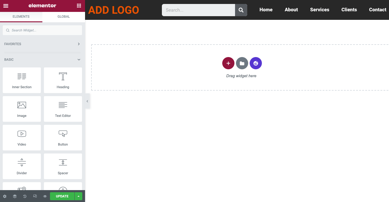 Come creare un'intestazione trasparente appiccicosa di Elementor (guida passo passo) 5 Edit Elementor Header Template