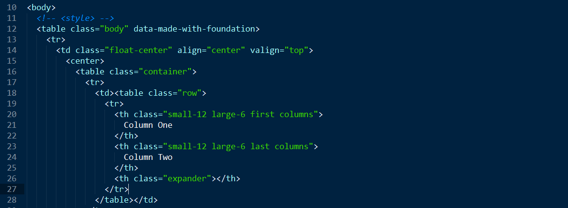 從文本編輯器看到的 HTML 文件。