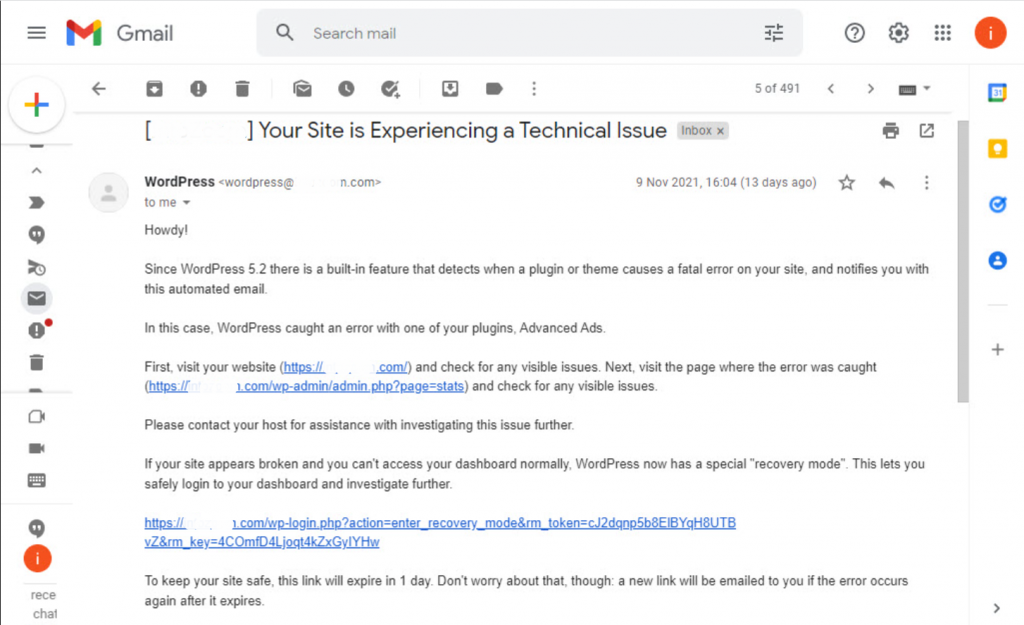 11 melhores métodos para corrigir houve um erro crítico neste site Erro 3 there has been a critical error on this website error details in email