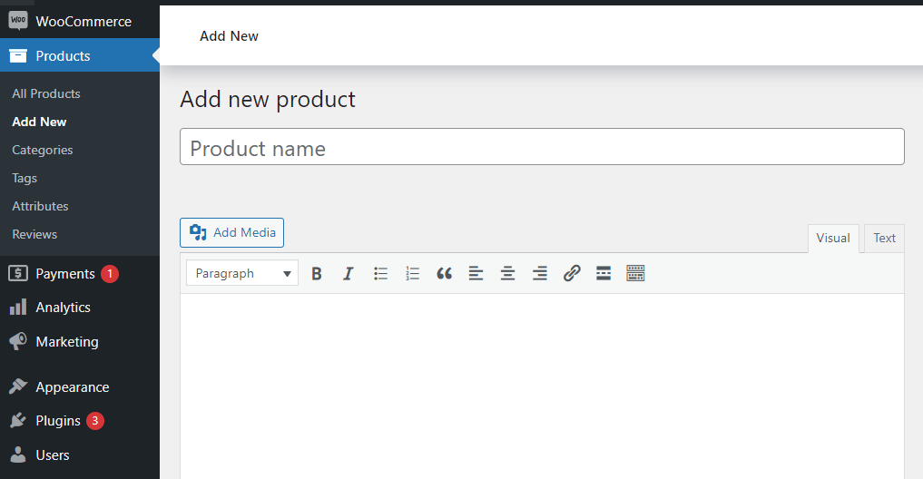 Menambahkan produk baru di WooCommerce saat membuat toko online dengan WordPress