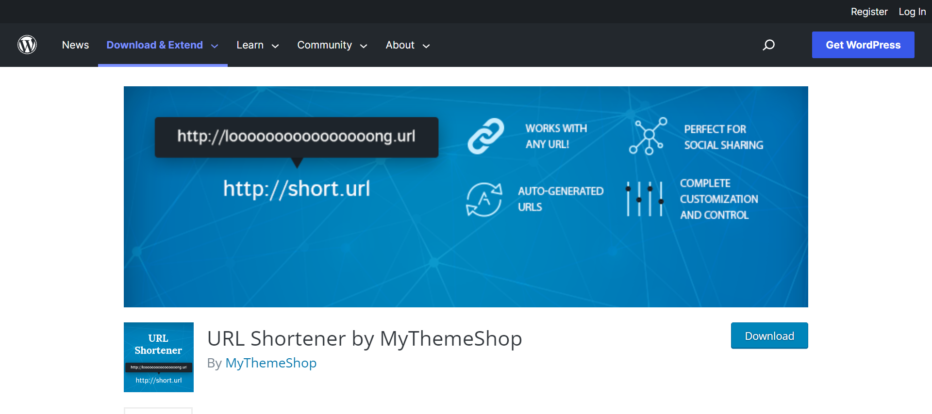 Encurtador de URL por MyThemeShop
