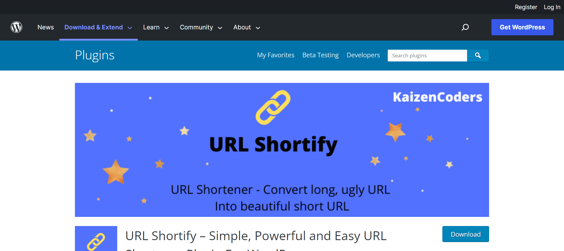 Plug-in de encurtamento de URL