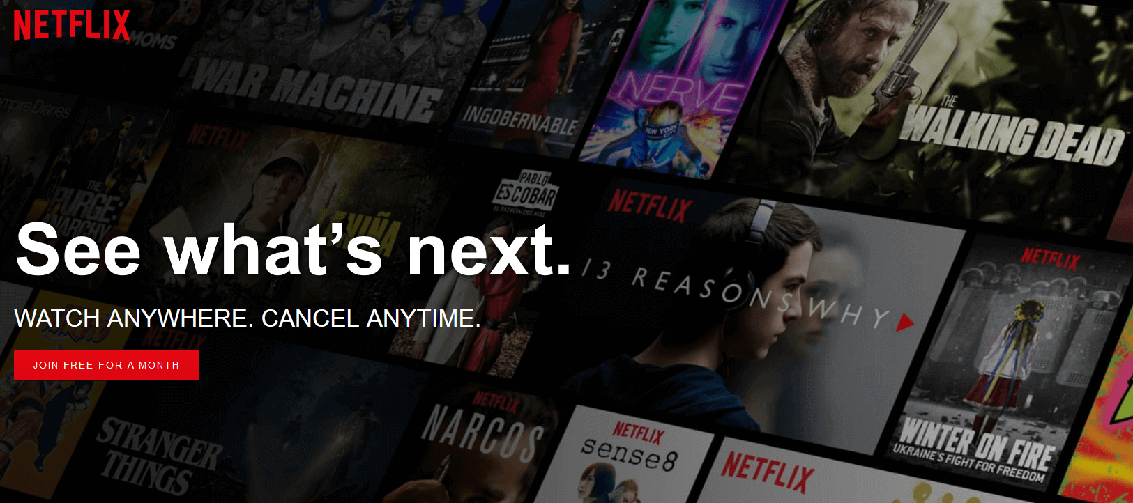 Netflix 的主頁。