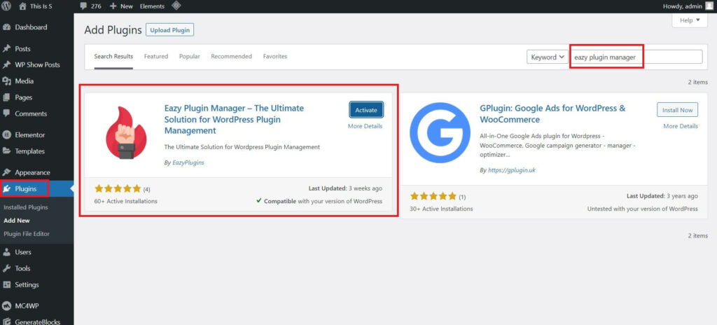 Eazy Plugin Manager - Îmbunătățiți-vă fluxul de lucru de gestionare a pluginurilor 11 How to install the Easy Plugin Manager