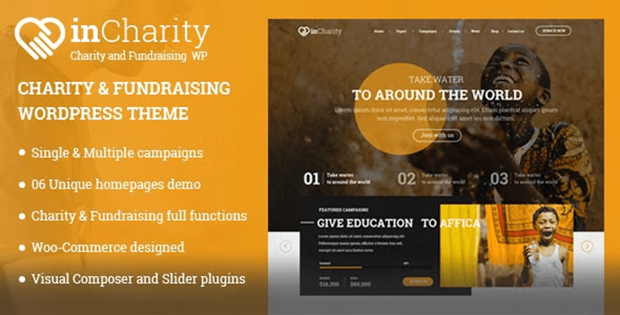 InCharity - Tema de WordPress para organizaciones benéficas