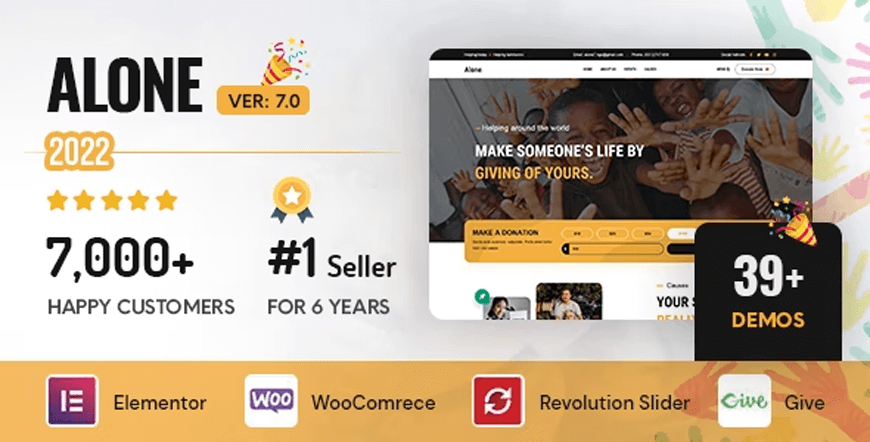 Alone - tema de WordPress sin fines de lucro