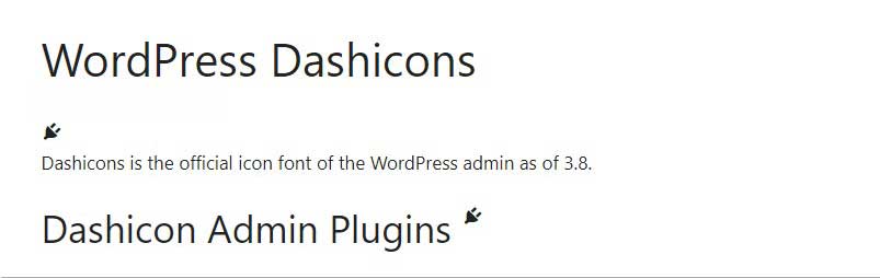 Dashicon Ön Uç Önizlemesi