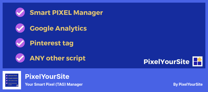PixelYourSite 플러그인 - 스마트 픽셀(TAG) 관리자