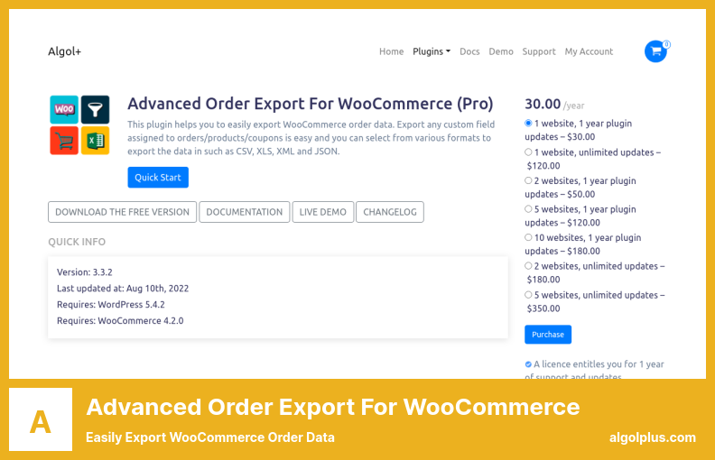 Exportación avanzada de pedidos para el complemento WooCommerce: exporte fácilmente datos de pedidos de WooCommerce