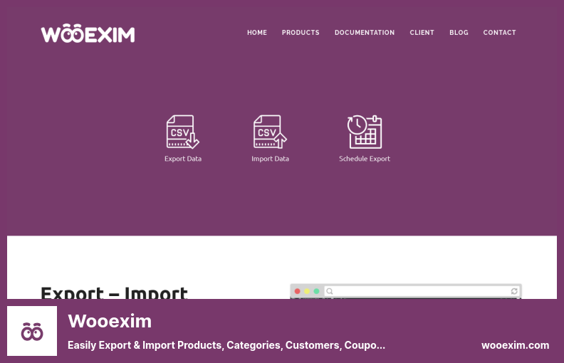 Complemento Wooexim: exporte e importe fácilmente productos, categorías, clientes, cupones