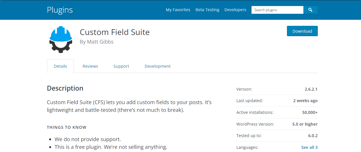 Custom Field Suite - Plugin de champs personnalisés WordPress