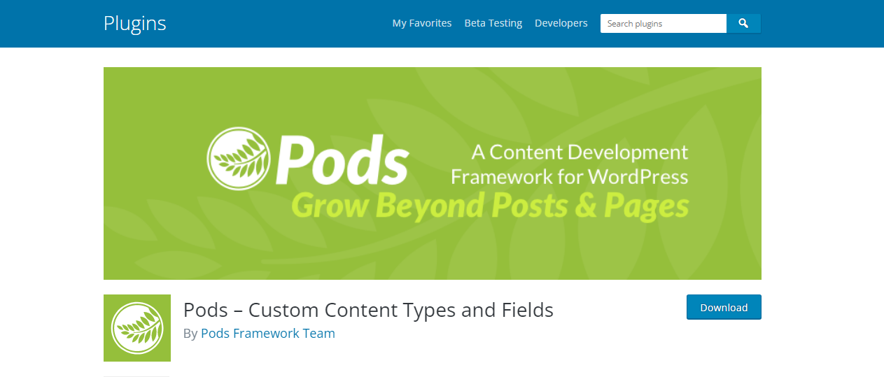 Pods - Plugin de champs personnalisés WordPress