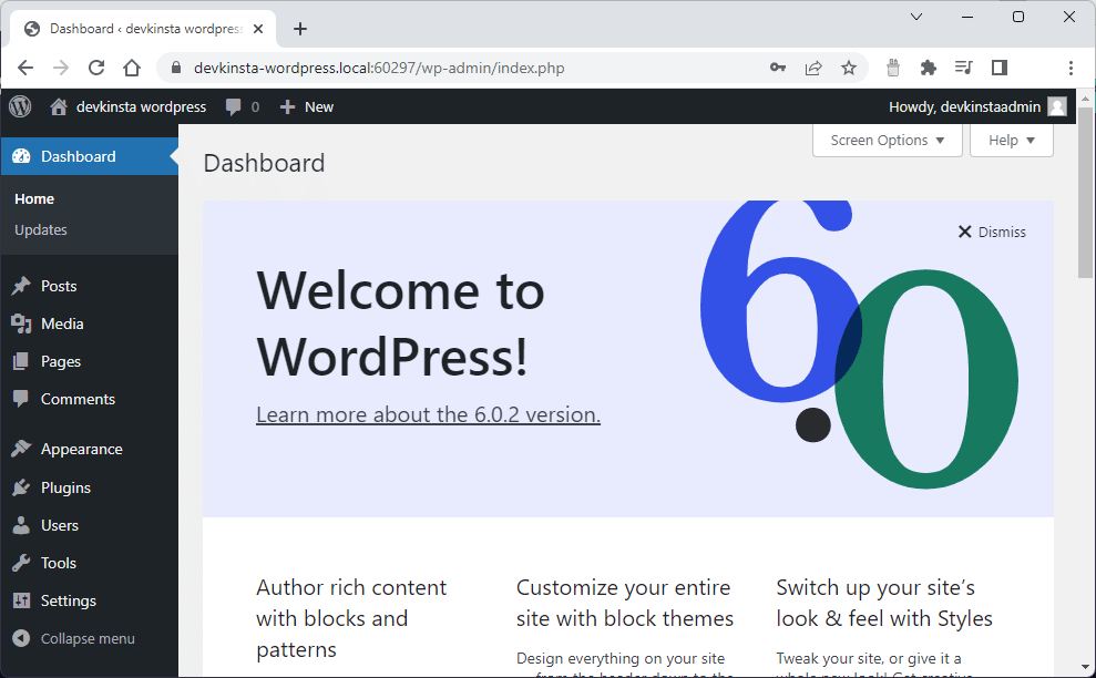 WordPress yönetici ekranına hoş geldiniz.