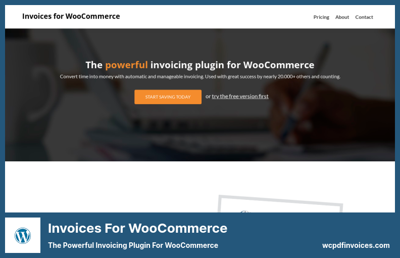 ใบแจ้งหนี้สำหรับปลั๊กอิน WooCommerce - ปลั๊กอินการออกใบแจ้งหนี้ที่มีประสิทธิภาพสำหรับ WooCommerce